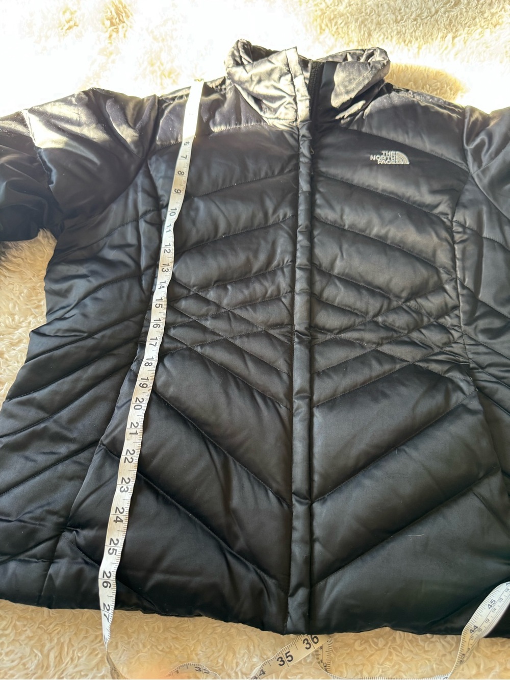 The North Face Down 550 Puffer Jacket Womens Black Chevron Quilted Coat Size XXL - Picture 7 of 14